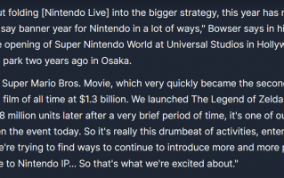 任天堂美国总裁：我们正进化成为一家“全方位的娱乐公司”，超越游戏核心业务