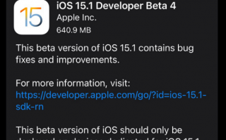 苹果发布 iOS/iPadOS 15.1 开发者预览版 beta 4：修复 bug 提升稳定性