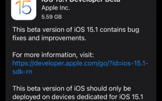 苹果发布 iOS 15.1/iPadOS 15.1 首个测试版