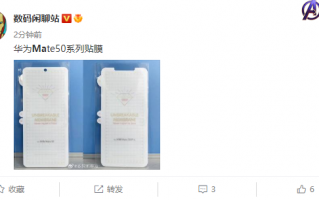 华为Mate 50系列贴膜现身：刘海屏设计稳了