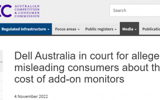 戴尔被澳大利亚起诉，官网加购显示器比单买还贵