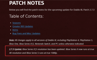 《暗黑破坏神3》2.7.3补丁上线！微软Xbox Series X原生4K来了