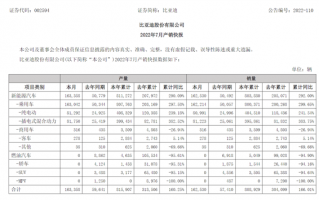 创史上最高纪录！比亚迪7月新能源销量162530辆