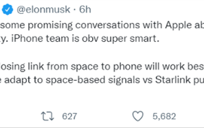 通信效果大增！iPhone 14有望支持SpaceX卫星 马斯克：正与苹果谈判