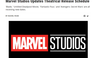 漫威宇宙四部新片宣布延期：《复仇者联盟6》跳票至2026年上映