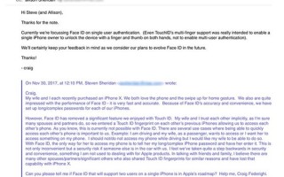 从一而终：苹果不会让iPhone X录入多张人脸