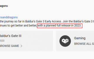 《博德之门 3》确认 2023 年正式发售，目前抢先体验中