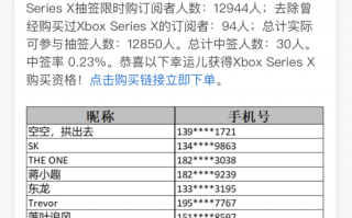 国行Xbox Series X抽签活动结束：近1.3万人参与 中签率0.23%