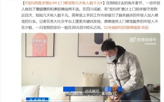 宠托师职业受青睐！上门喂宠物 几天收入数千元