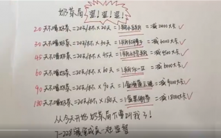 00后女生手写奶茶换算公式走红 网友：突然手里的奶茶不香了