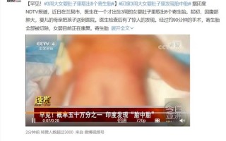 罕见！3周大女婴肚子里取出8个寄生胎