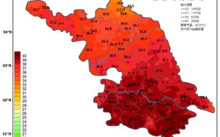 苏州一街道气温高达43°C！地图都热成深红色