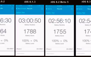 苹果iOS8各版本续航哪家强？