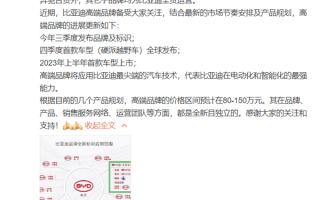 比亚迪超高端品牌曝光：首车硬派越野 售价最高能买两辆路虎