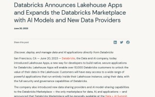 AI 公司 Databricks 推出人工智能模型共享机制，可令开发者与公司实现“双赢”