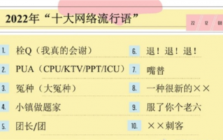 你肯定用过？2022年十大网络流行语/热议语：栓Q、冤种等都上榜