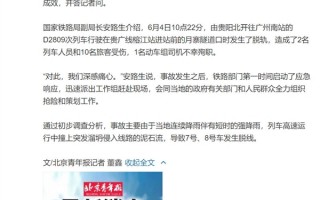 官方通报D2809脱线事故原因：列车高速运行中撞上侵入线路的泥石流