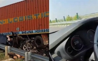 车速冲击300公里/时 印度4名男子直播飙车致事故：车毁人亡