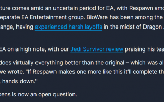 EA《星球大战 绝地》游戏三部曲将迎变故，系列总监 Stig Asmussen 宣布离职