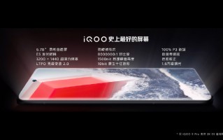 iQOO 9 Pro 搭载 2K E5+LTPO 2.0 屏幕，支持超声波 3D 广域指纹，全系标配 120W 超快闪充 4700mAh 电池