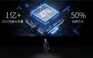 中兴2021年终端出货量超1亿：自研芯片占比超50%！