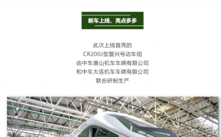 新型 CR200J 复兴号动车组首次上线亮相：采用 9 节编组