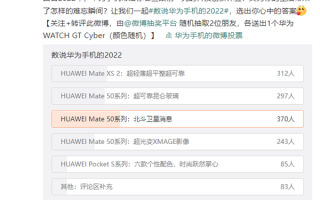 2022年华为手机有哪些创新？网友投票：Mate 50北斗卫星消息呼声最高