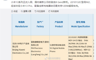 国内首款骁龙8 Gen2旗舰来了 小米13系列正式入网