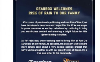 《无主之地》开发商 Gearbox 收购《雨中冒险》IP