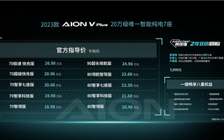 20万级唯一纯电7座！2023款AION V Plus上市：最高702km续航