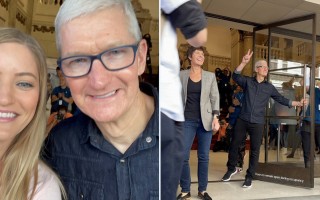 Tim Cook 出席 Apple Tower Theatre 零售店开业典礼