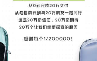 国产造车新势力第二家！小鹏汽车累计交付量破20万台