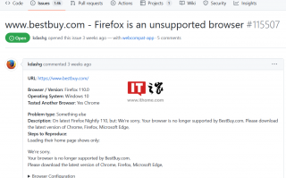 Firefox 火狐浏览器被误识别为微软 IE 11，遭到部分网站拒绝访问